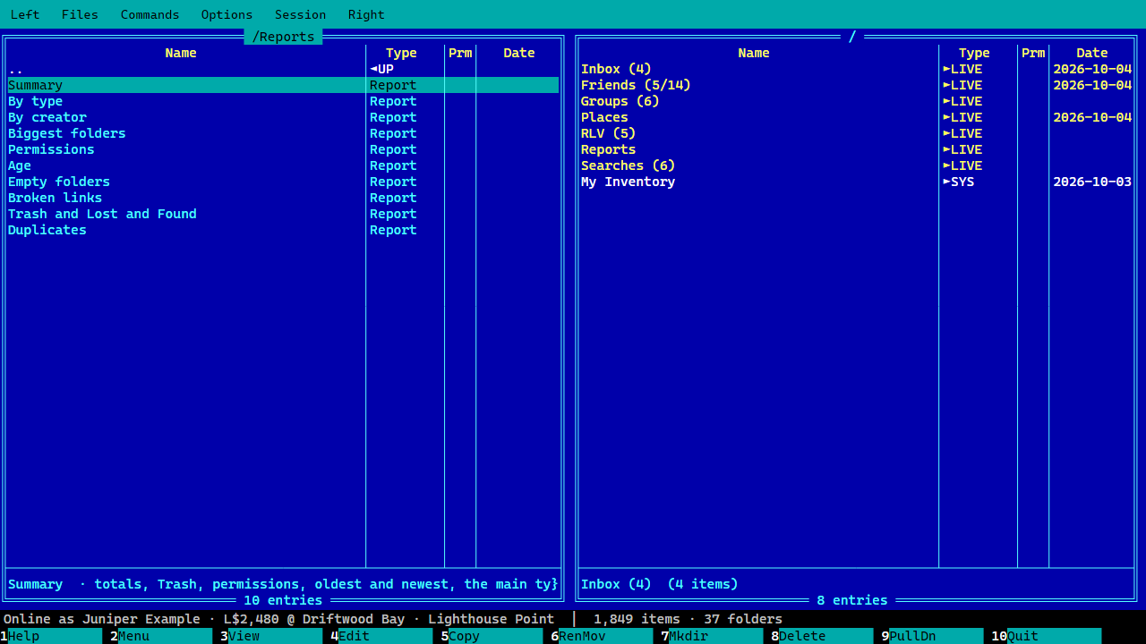 The Reports folder